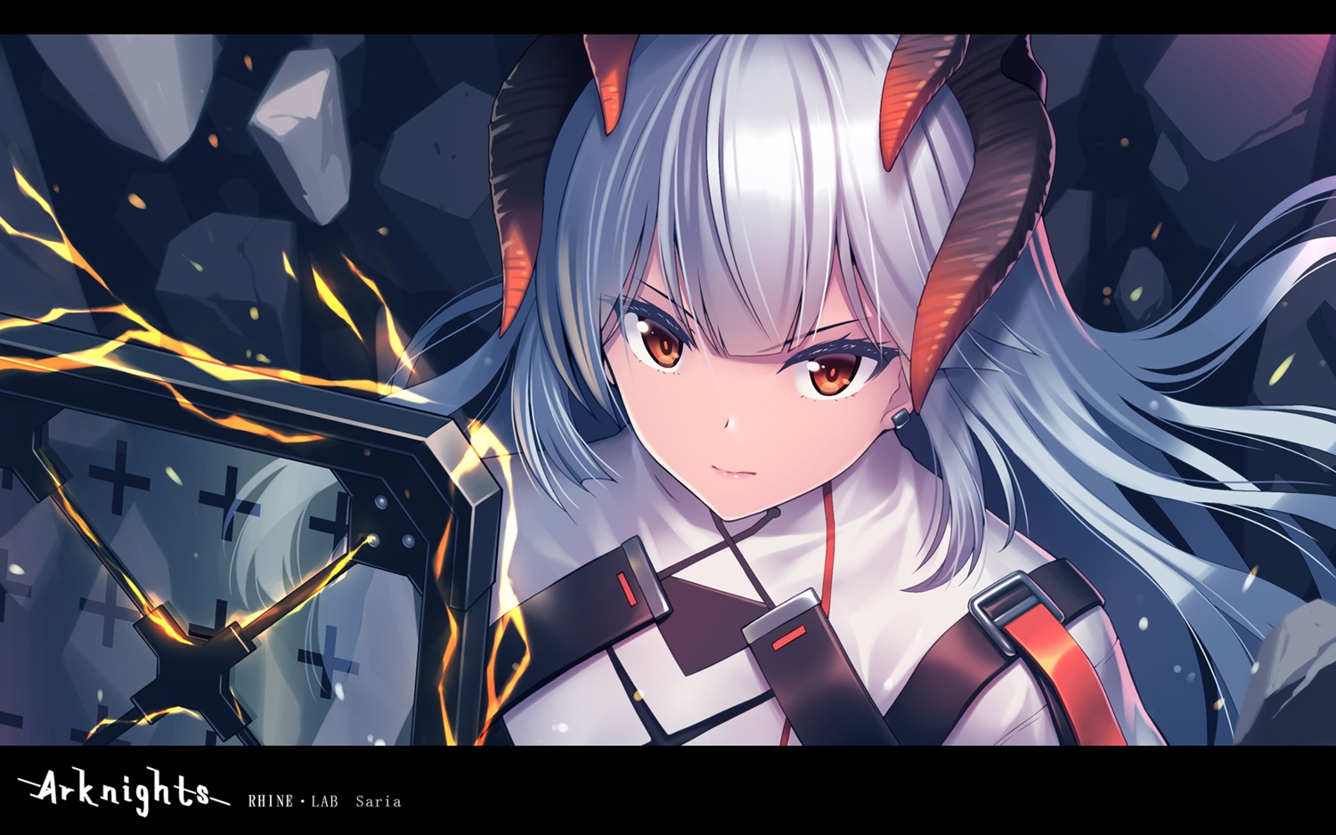 arknights, athrun1120, horns, saria_(arknights), wallpaper