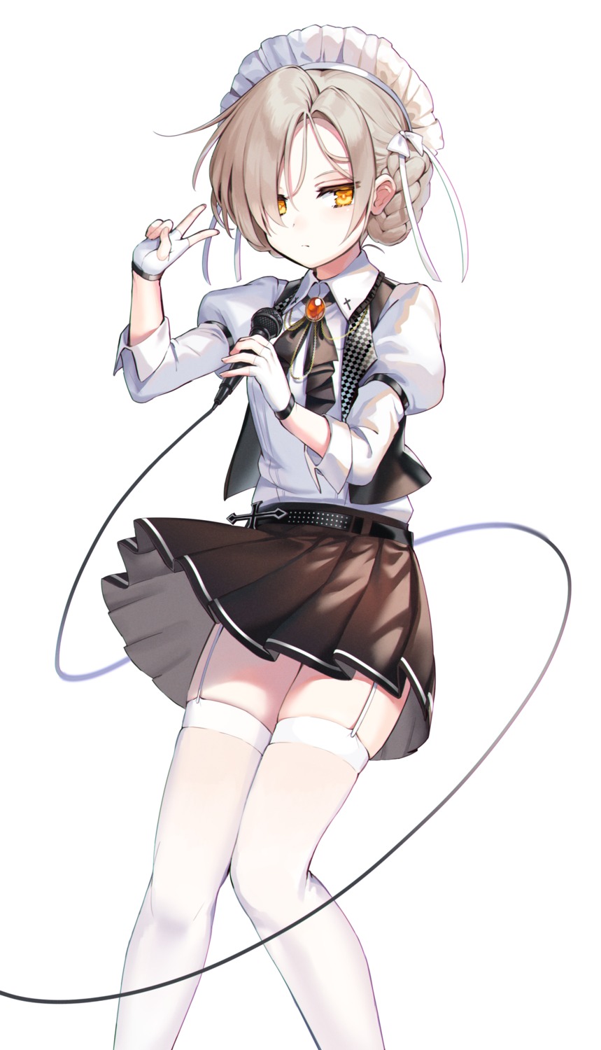 azur_lane, kiyosato0928, maid, sheffield_(azur_lane), skirt_lift, stockings, thighhighs