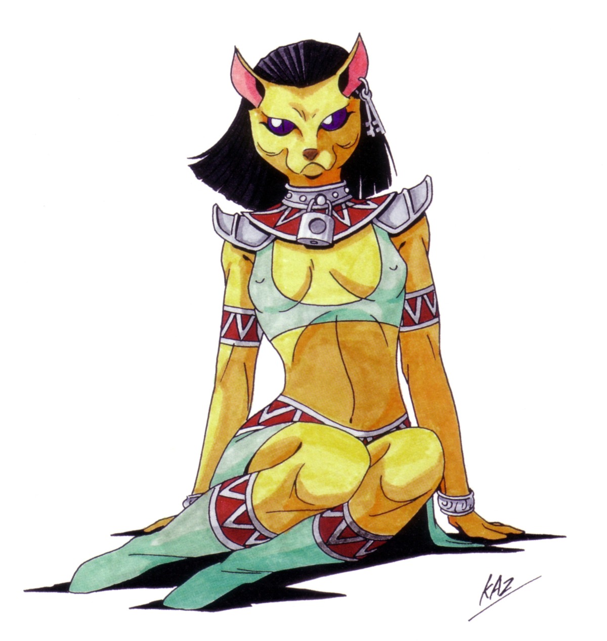 animal_ears, cleavage, kaneko_kazuma, megaten, shin_megami_tensei