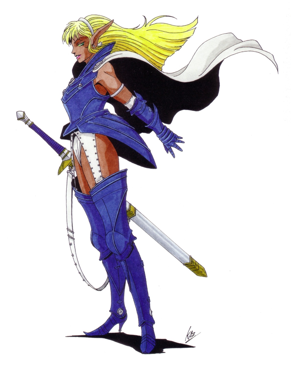 armor, elf, kaneko_kazuma, megaten, pantsu, pointy_ears, shin_megami_tensei, sword