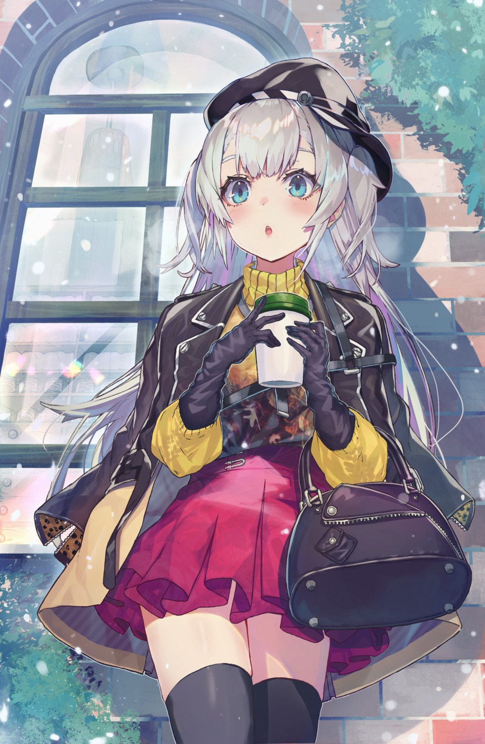 kikkaiki, sweater, thighhighs