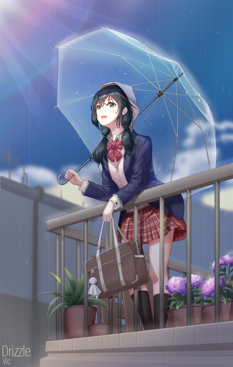 amano_hina, seifuku, skirt_lift, tenki_no_ko, umbrella, vic_(user_ztdh7374)