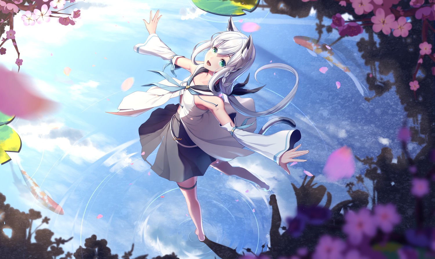 animal_ears, hololive, hololive_gamers, kitsune, lazy_guang_guang, shirakami_fubuki, thighhighs