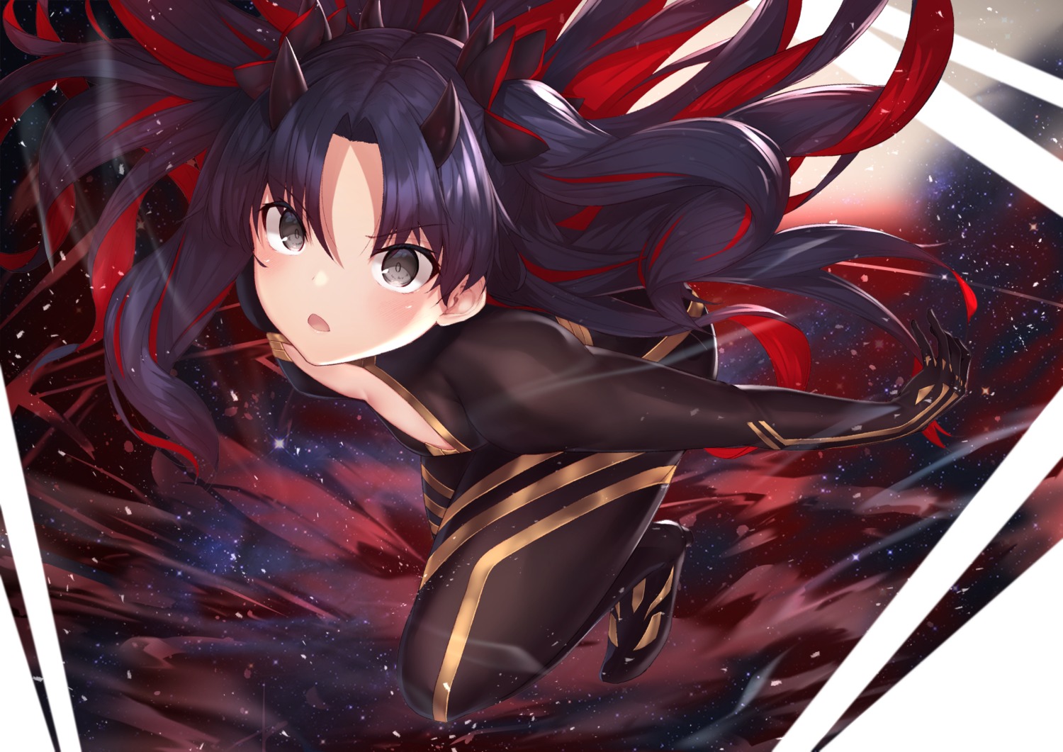 bodysuit, cleavage, fate/grand_order, horns, ishtar_(fate), reuri_(tjux4555), space_ishtar_(fate)