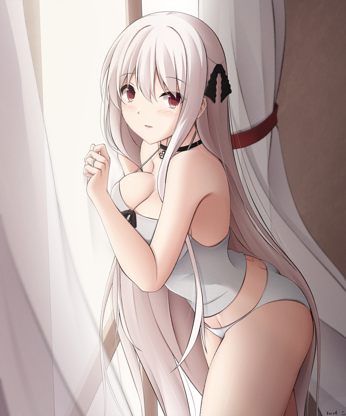 breast_hold, cleavage, girls_frontline, kar98k_(girls_frontline), keenh, lingerie, pantsu