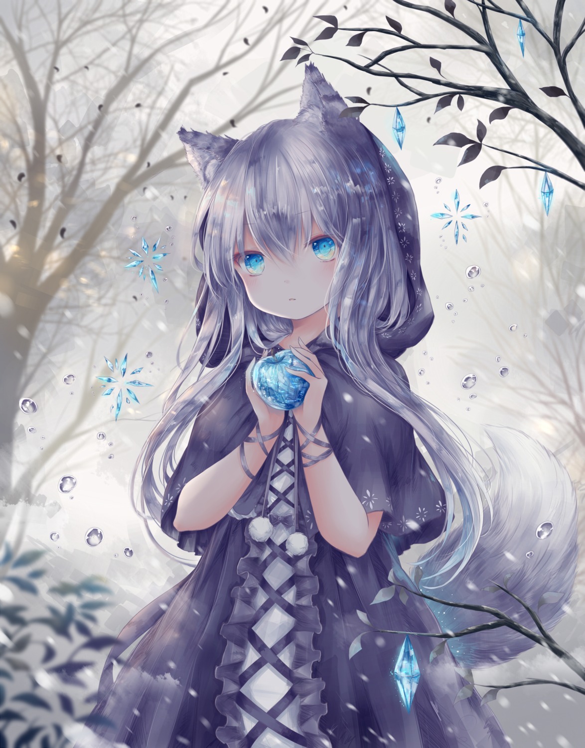 animal_ears, dress, gothic_lolita, lolita_fashion, tail, yenshin
