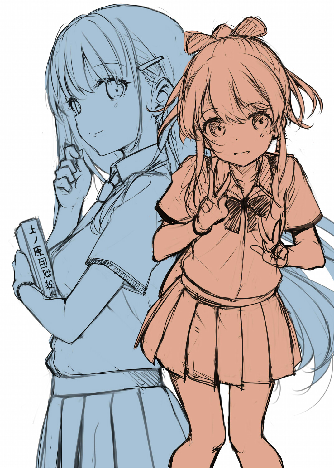 irido_yume, mamahaha_no_tsurego_ga_moto_kano_datta, minami_akatsuki, monochrome, seifuku, sketch, takayaki