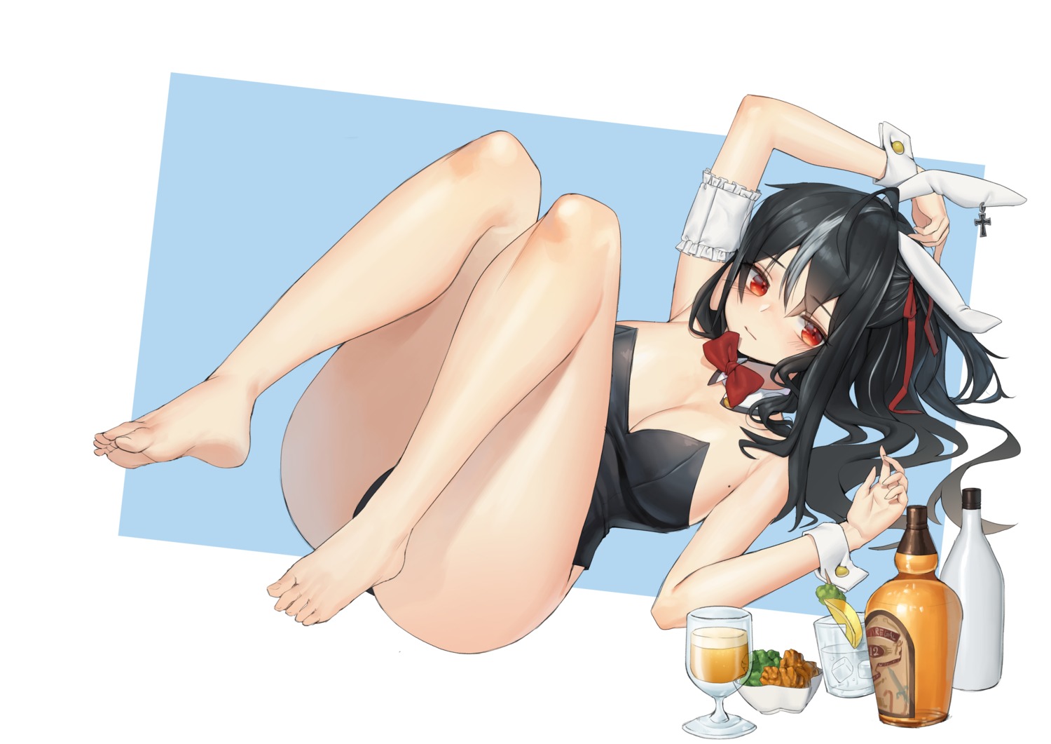 animal_ears, azur_lane, bunny_ears, bunny_girl, feet, u-47_(azur_lane), xi_xeong