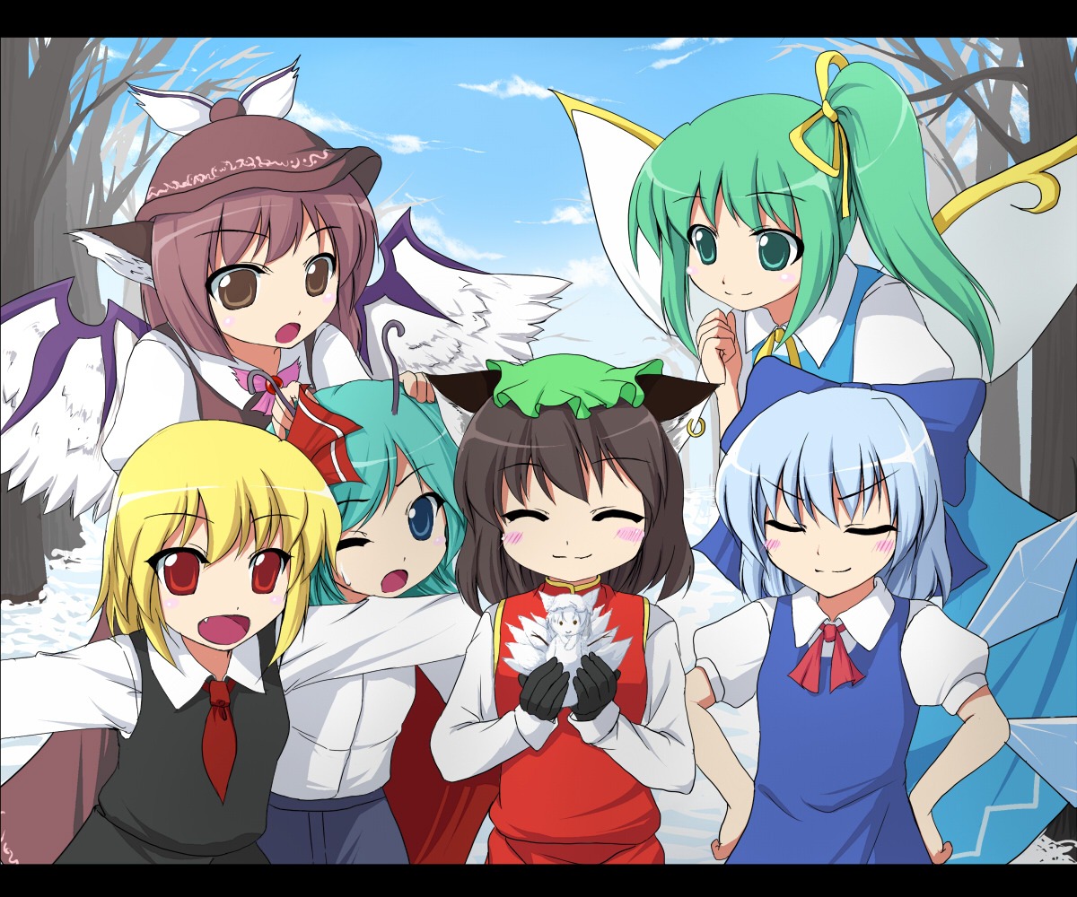 chen, cirno, daiyousei, mystia_lorelei, rumia, ryuushou, touhou, wriggle_nightbug