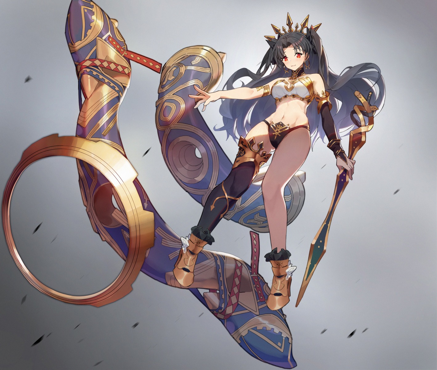 bikini_armor, cleavage, fate/grand_order, heels, ishtar_(fate), sunligh_mao, sword, thighhighs