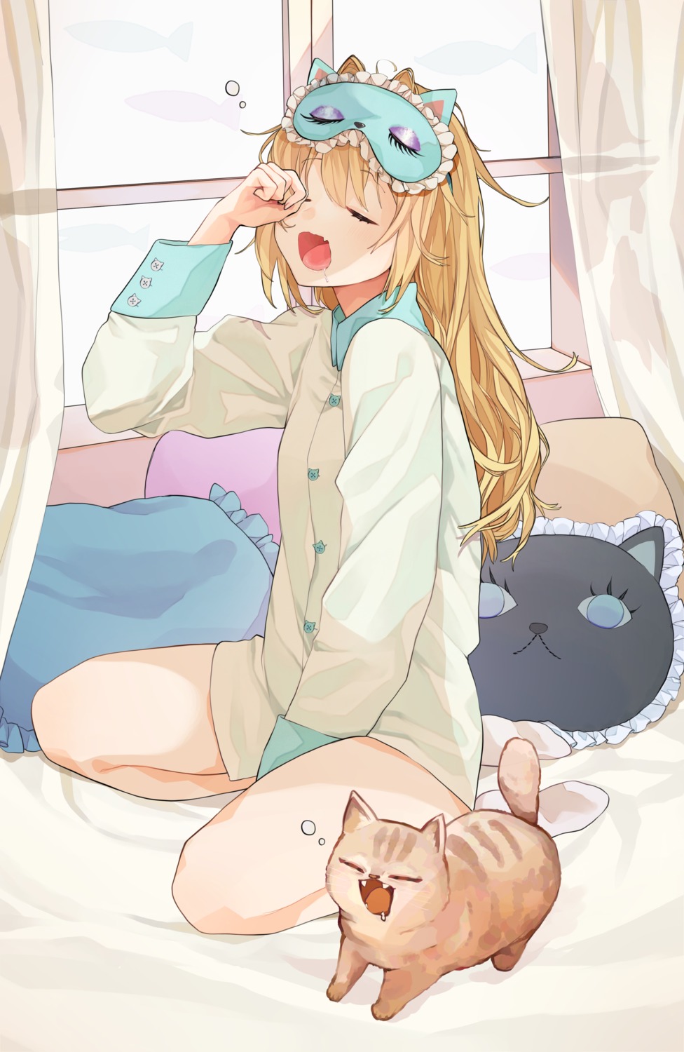 hutuu_(1121), neko, pajama