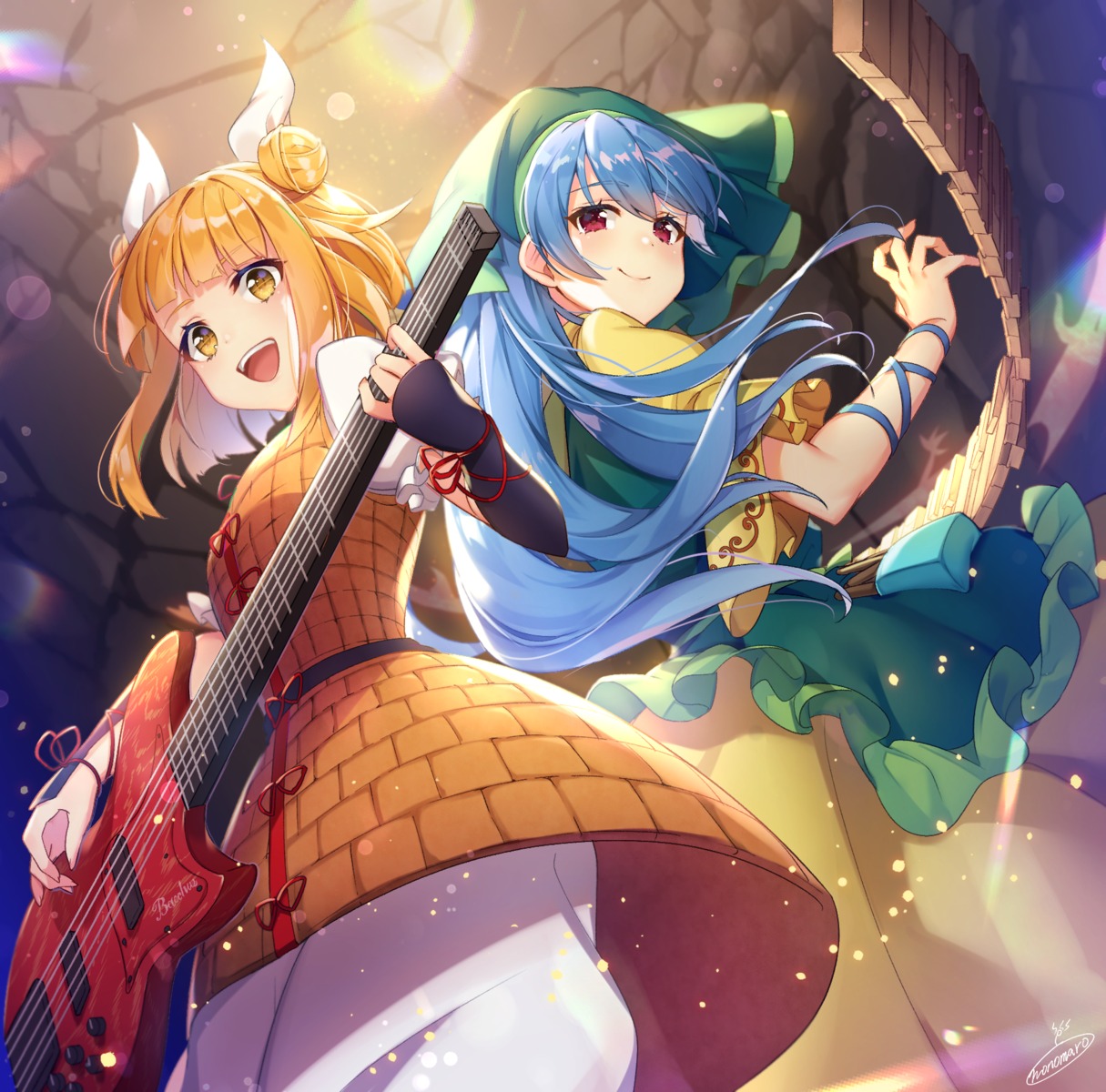 guitar, haniyasushin_keiki, joutouguu_mayumi, nonomaro, touhou