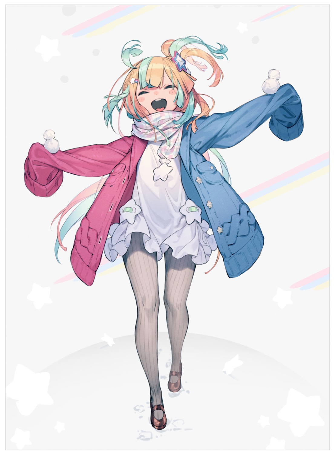 amakawa_hano, bukurote, dress, pantyhose, re:act, sweater
