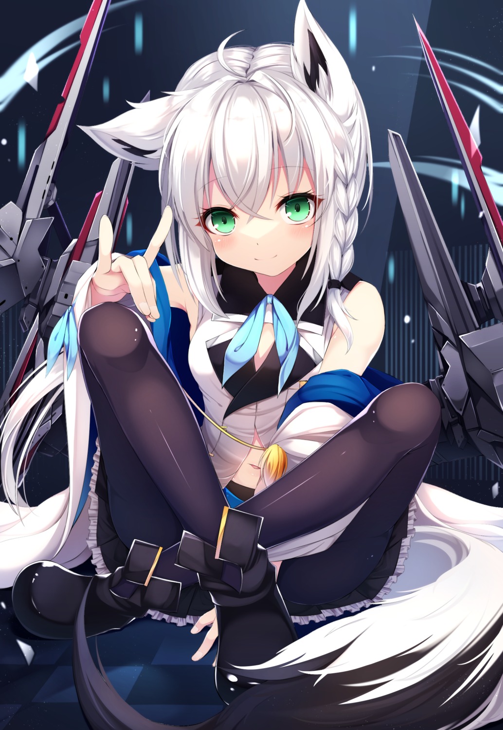 animal_ears, azur_lane, hololive, hololive_gamers, kitsune, nya_rl, pantyhose, shirakami_fubuki
