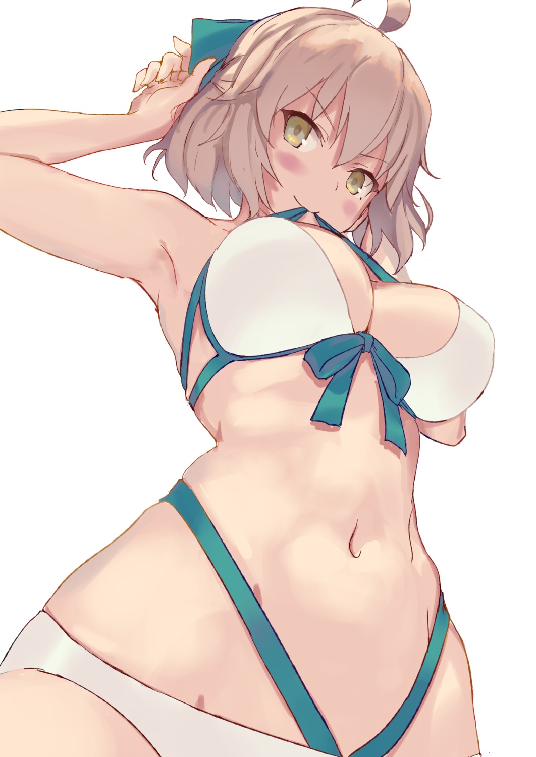 bikini, cleavage, fate/grand_order, nishin_(nsn_0822), okita_souji_(fate), swimsuits