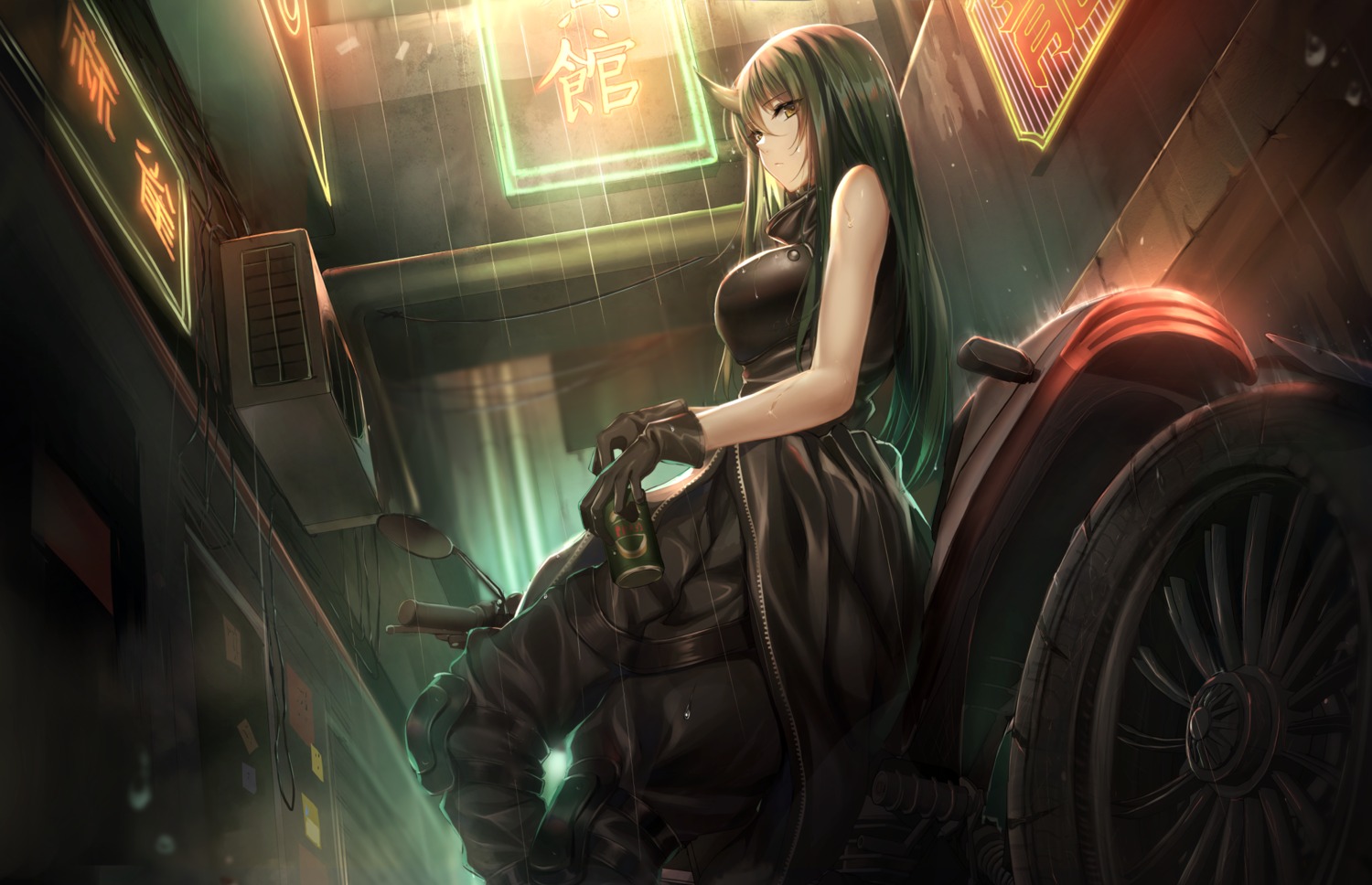 arknights, horns, hoshiguma_(arknights), kernel_killer, wet