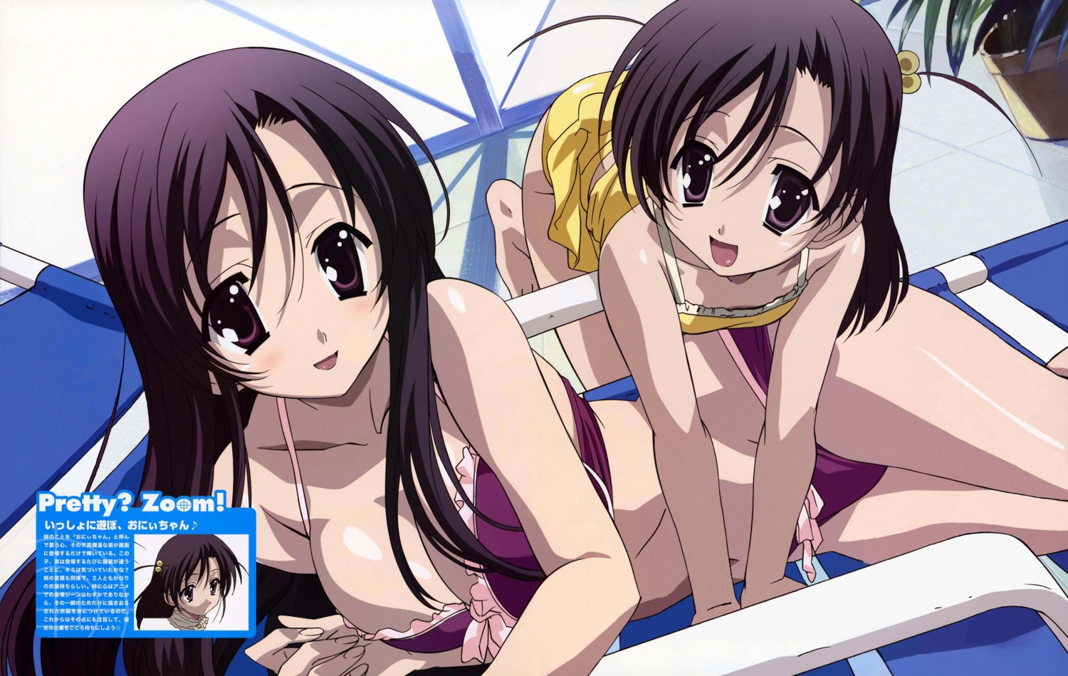 bikini, cleavage, gotou_junji, katsura_kokoro, katsura_kotonoha, school_days, swimsuits