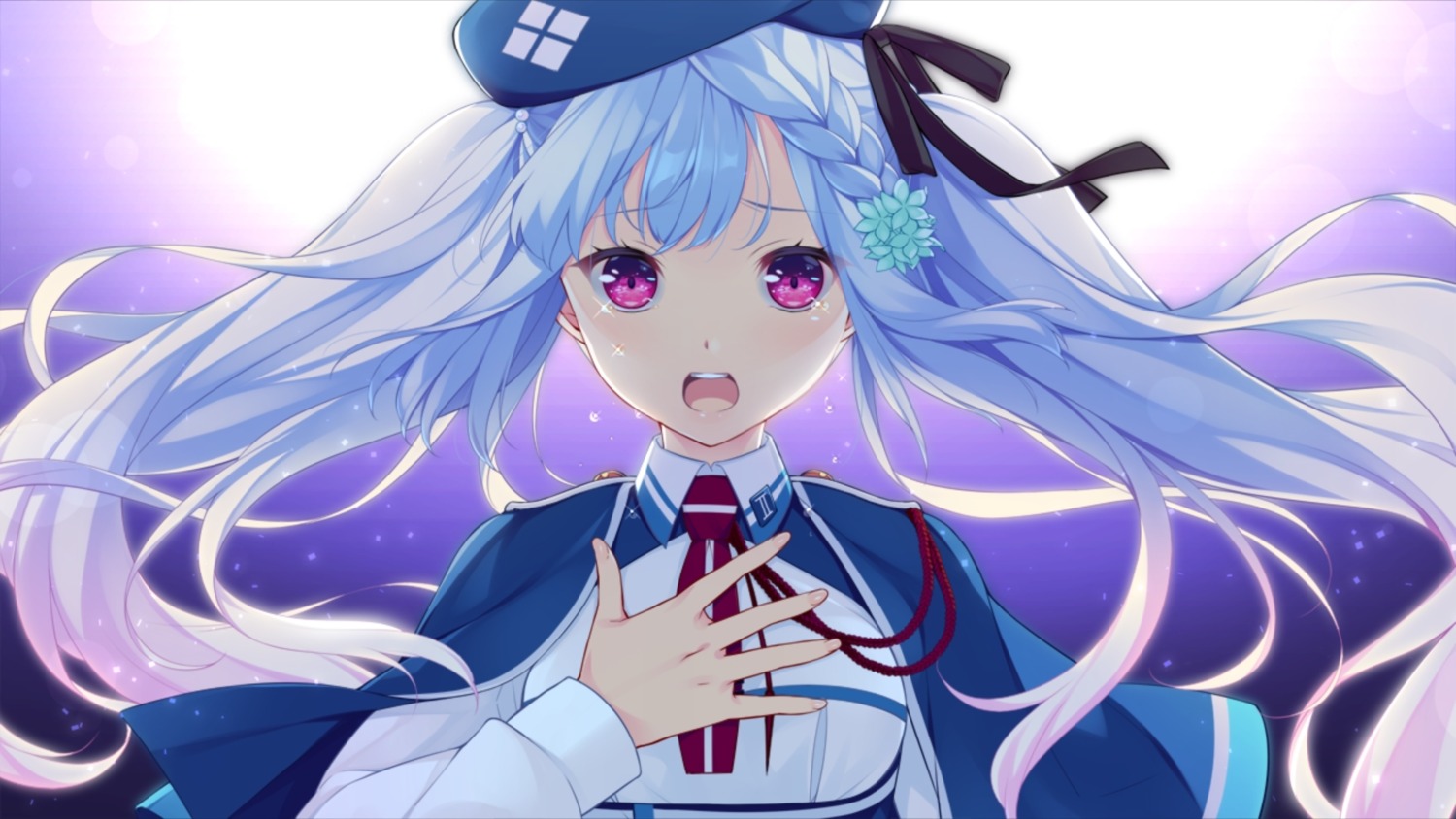breast_hold, crystalia, game_cg, katana_(series), kazamine_matsurika, pero, seifuku, shiraha_kirameku_koi_shirabe