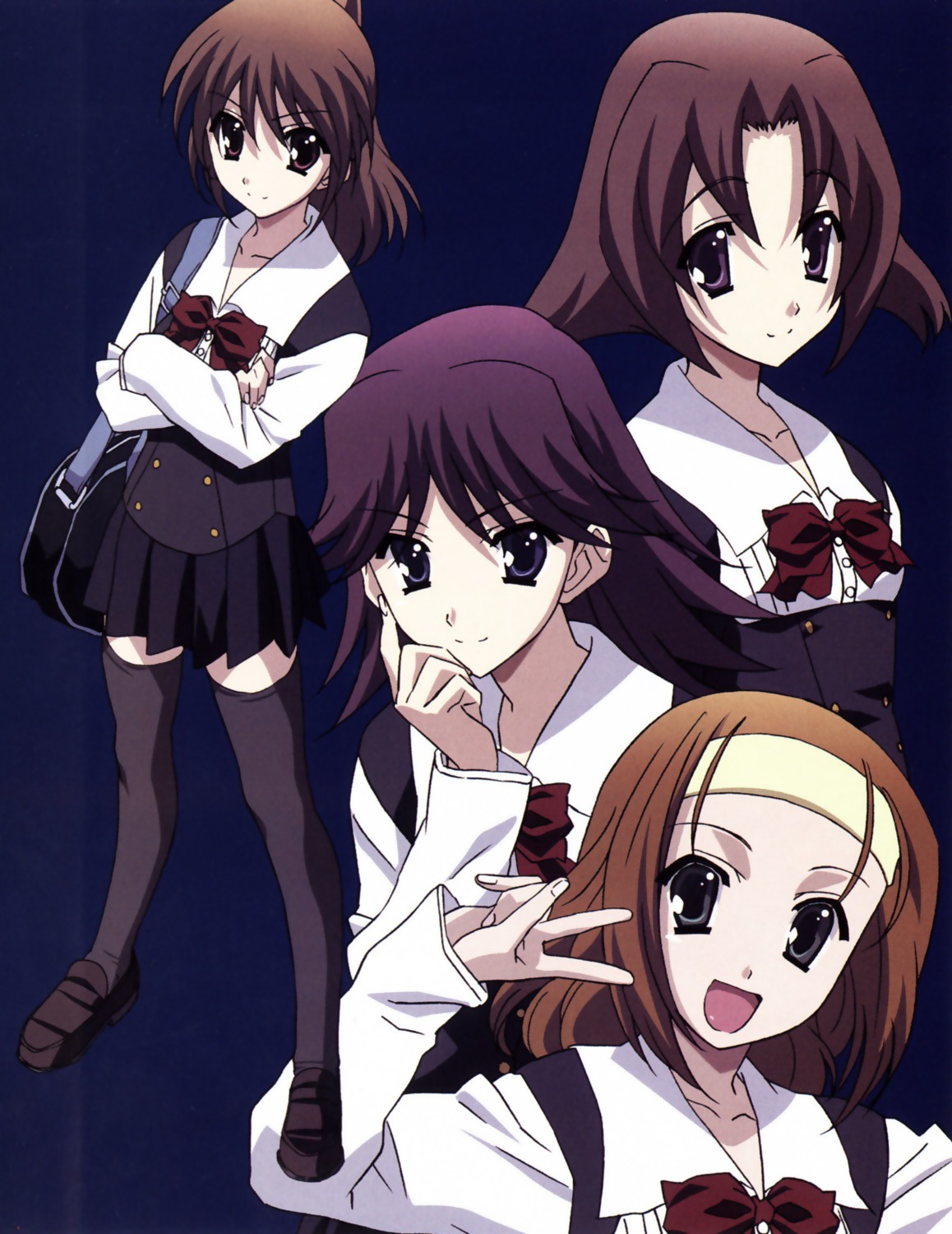 gotou_junji, katou_otome, koizumi_natsumi, mori_kumi, obuchi_minami, school_days, seifuku, thighhighs
