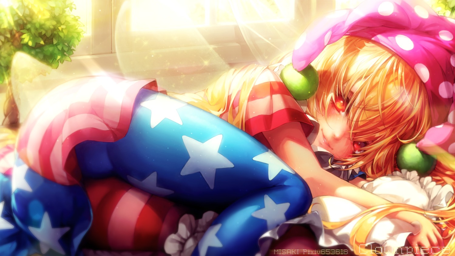 clownpiece, dress, misaki_(kyal_001), pantyhose, touhou, wallpaper