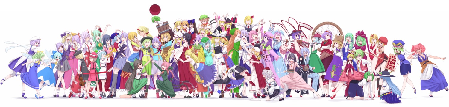 aki_minoriko, aki_shizuha, alice_margatroid, chen, cirno, daiyousei, ex_keine, flandre_scarlet, fujiwara_no_mokou, gustav, hakurei_reimu, hieda_no_akyuu, hinanawi_tenshi, hong_meiling, hoshiguma_yuugi, houraisan_kaguya, ibuki_suika, inaba_tewi, inubashiri_momiji, izayoi_sakuya, kaenbyou_rin, kagiyama_hina, kamishirasawa_keine, kawashiro_nitori, kazami_yuuka, kirisame_marisa, kisume, koakuma, kochiya_sanae, komeiji_koishi, komeiji_satori, konpaku_youmu, kurodani_yamame, letty_whiterock, lily_black, lily_white, luna_child, lunasa_prismriver, lyrica_prismriver, medicine_melancholy, merlin_prismriver, mizuhashi_parsee, morichika_rinnosuke, moriya_suwako, mystia_lorelei, nagae_iku, onozuka_komachi, patchouli_knowledge, reisen, reisen_udongein_inaba, reiuji_utsuho, remilia_scarlet, rumia, saigyouji_yuyuko, shameimaru_aya, shikieiki_yamaxanadu, star_sapphire, sunny_milk, touhou, watatsuki_no_toyohime, watatsuki_no_yorihime, wriggle_nightbug, yagokoro_eirin, yakumo_ran, yakumo_yukari, yasaka_kanako