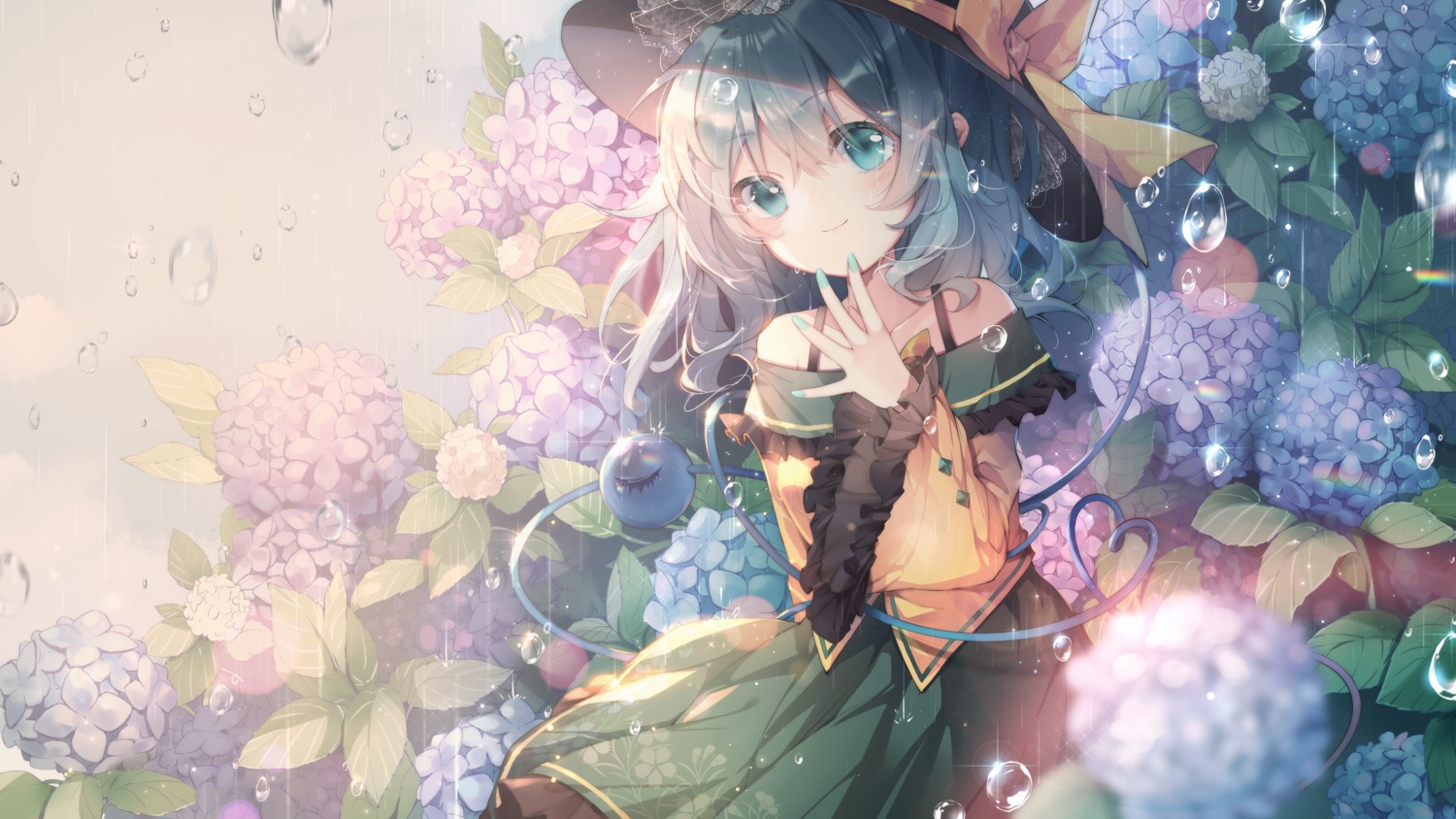 komeiji_koishi, rokusai, touhou, wet