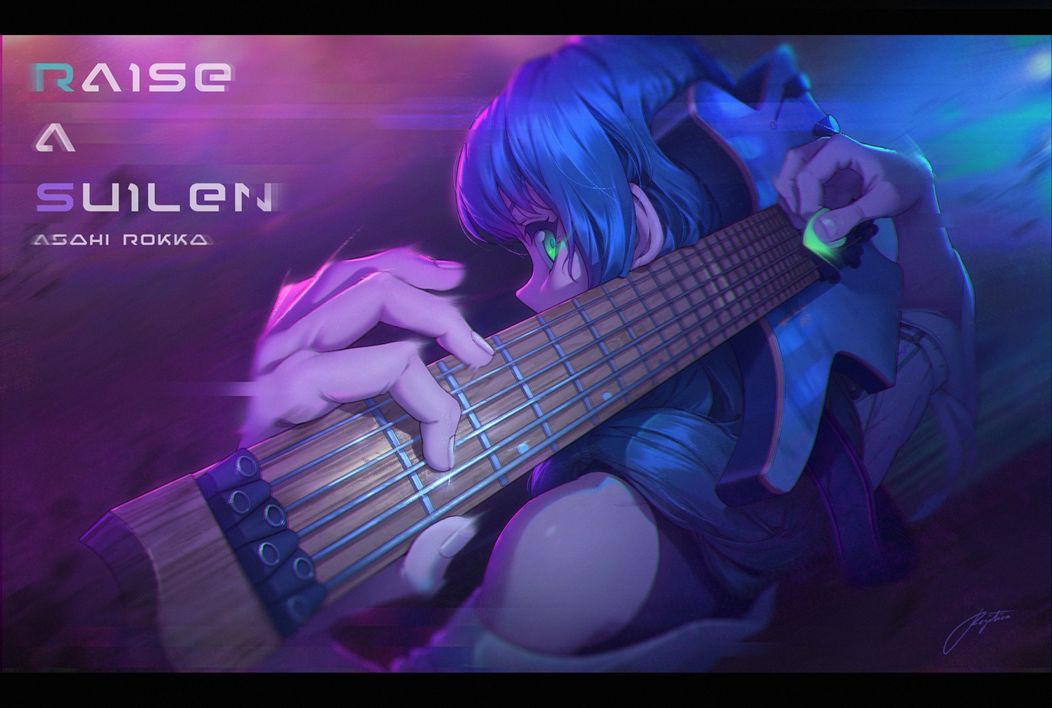 asahi_rokka, bang_dream!, guitar, regition