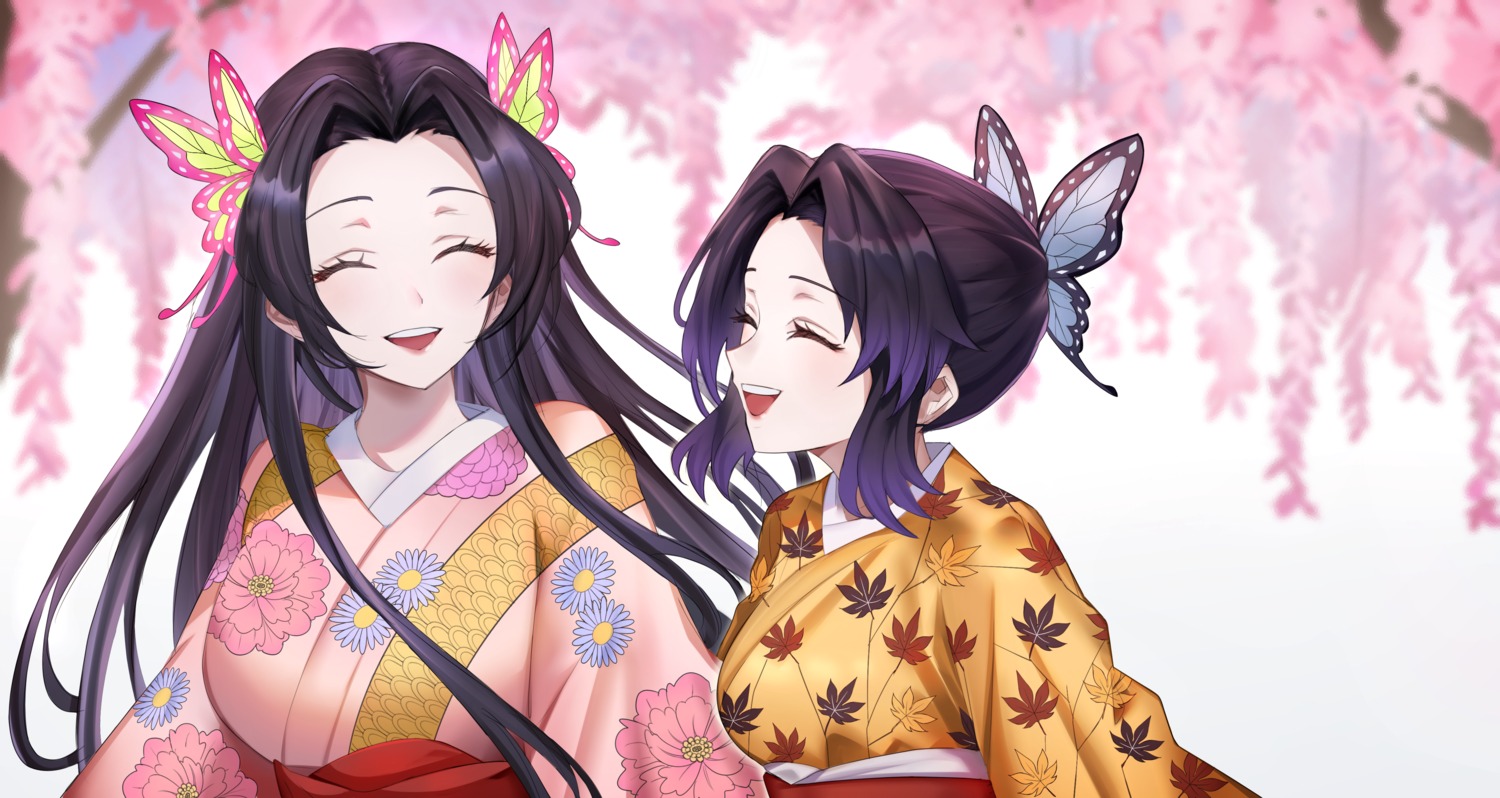 japanese_clothes, kimetsu_no_yaiba, kochou_kanae, kochou_shinobu, yoru_(yowuyoru)