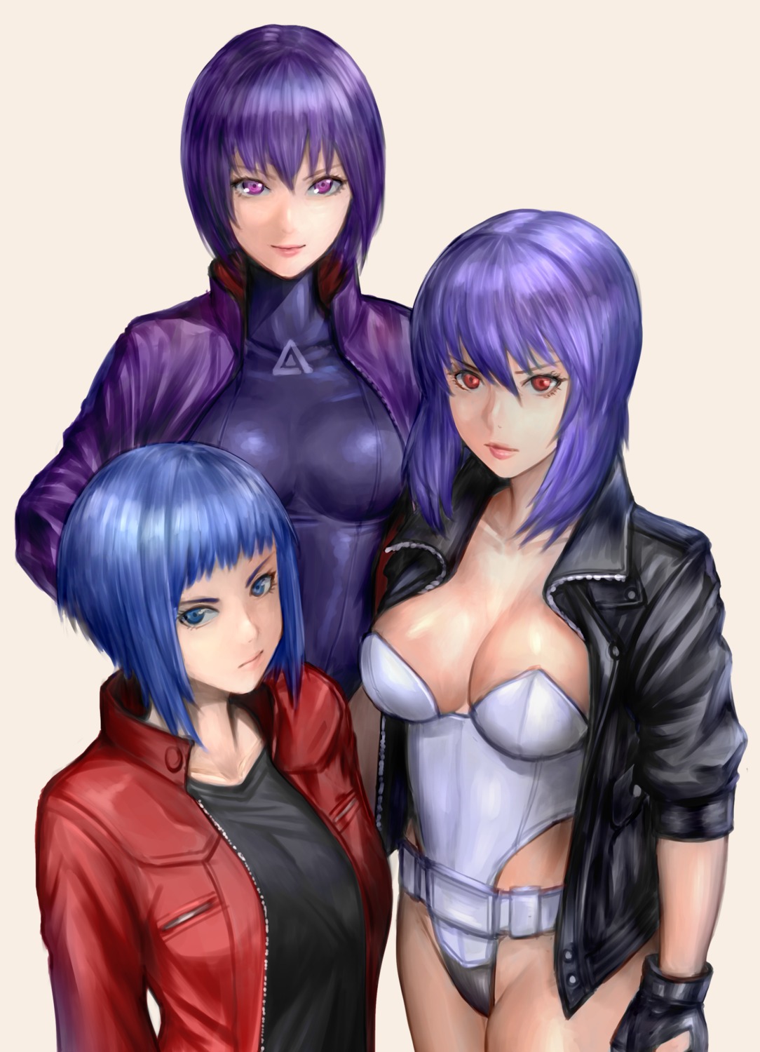 cleavage, ghost_in_the_shell, kusanagi_motoko, leotard, nyatokanyaru