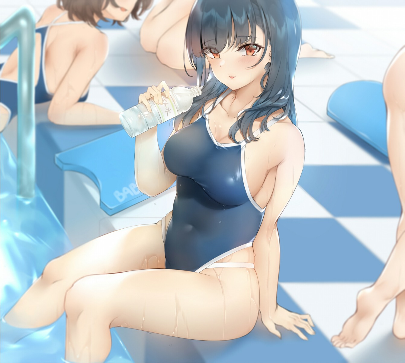 bababababan, cleavage, swimsuits, wet