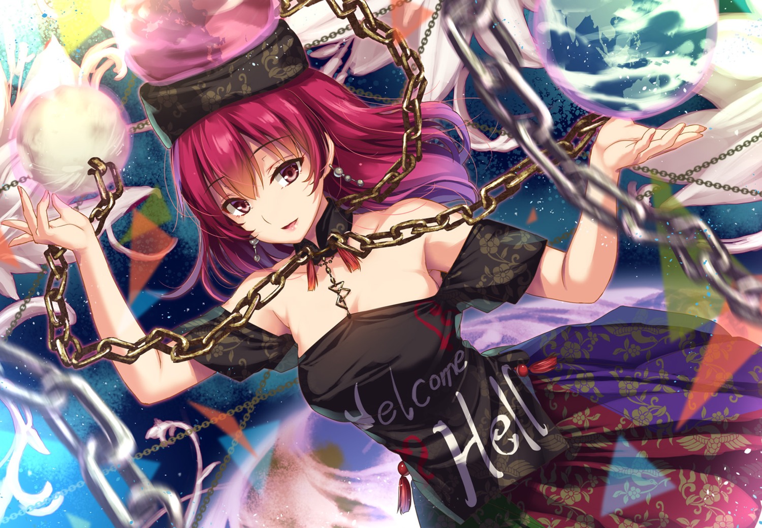 bondage, dress, hecatia_lapislazuli, monety, touhou