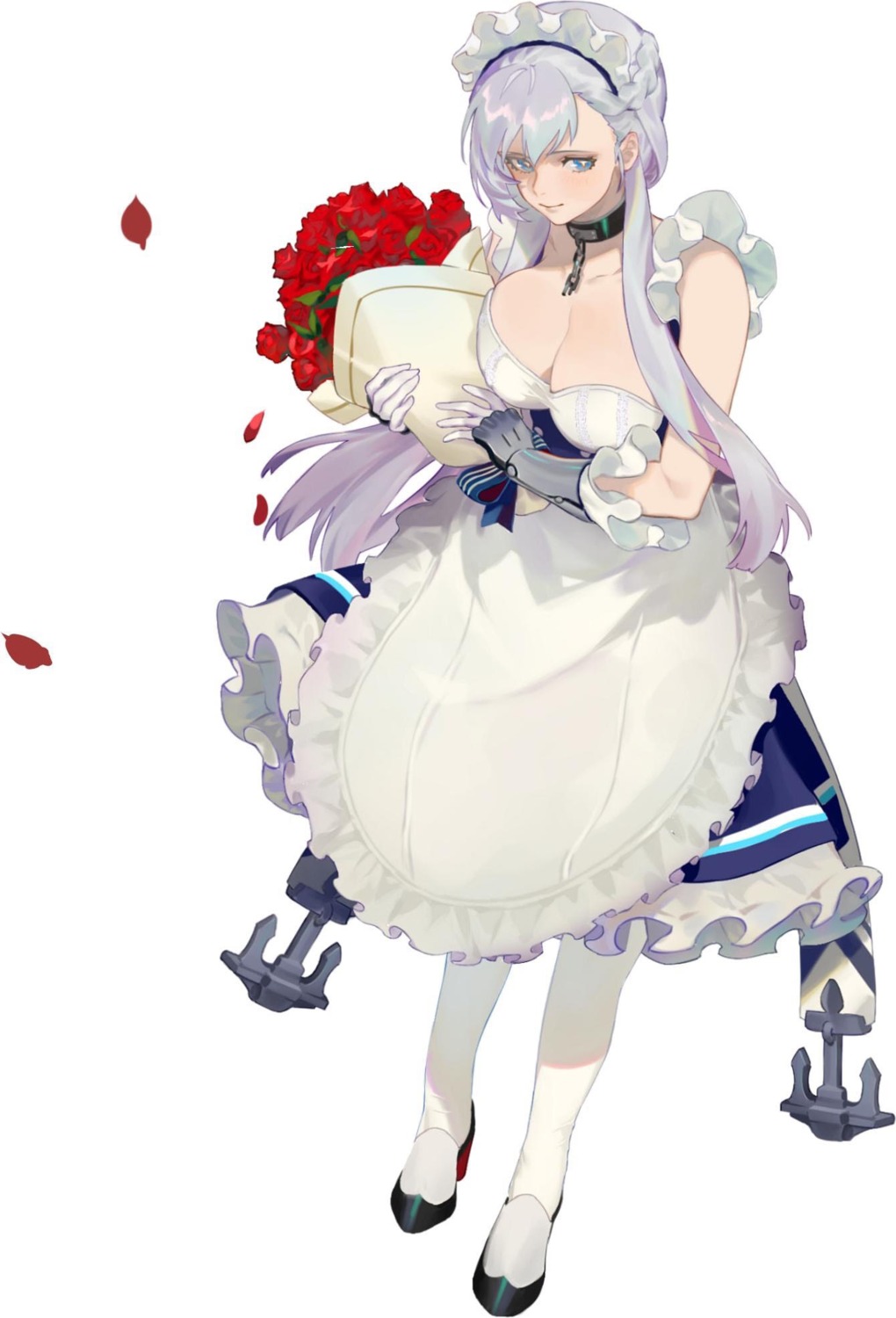 azur_lane, belfast_(azur_lane), cleavage, heels, maid, uyuyuun