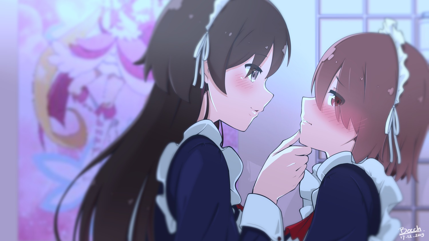 hoshino_miyako_(wataten), maid, matsumoto_kouko, plasbott, wallpaper, watashi_ni_tenshi_ga_maiorita!, yuri