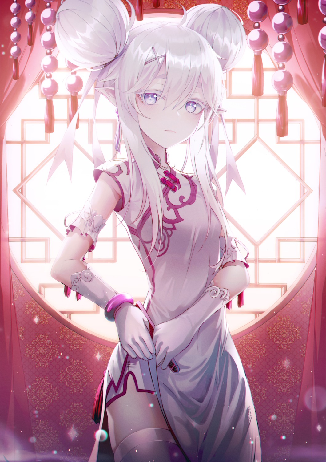 chinadress, okazu_(eightstudio), pointy_ears, thighhighs