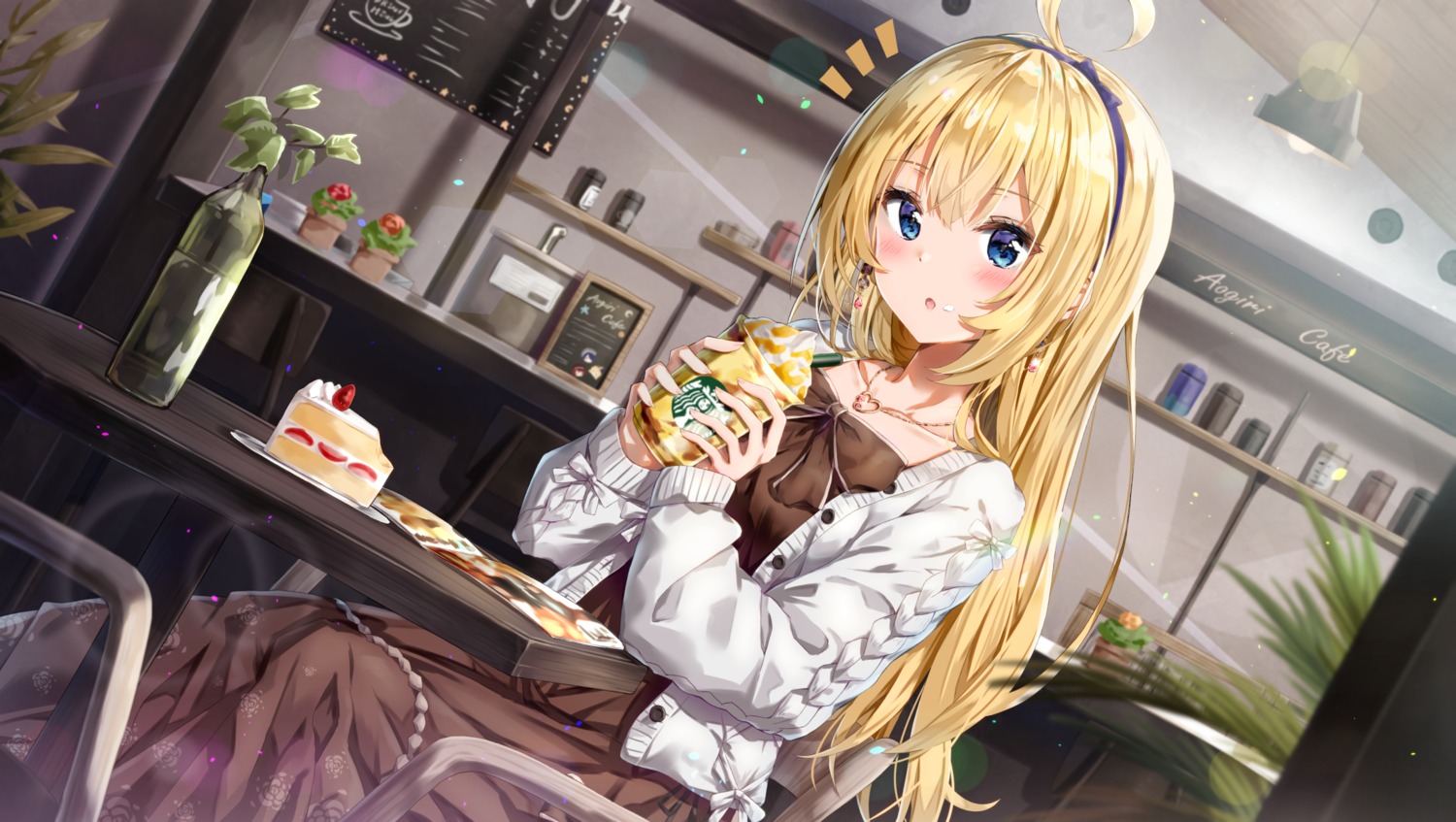 aogiri_koukou, cream, dress, kuria_(clear_trip_second), minazuki_natsuki, sweater