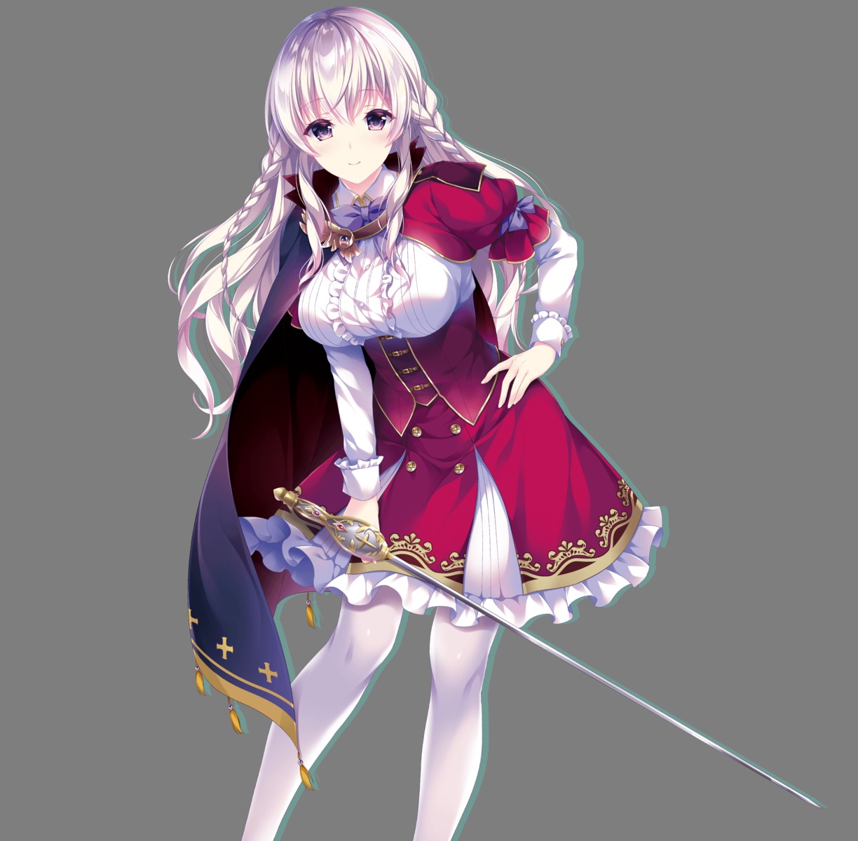 ensemble_(company), pantyhose, renjouji_mai, secret_agent_~kishi_gakuen_no_shinobi_naru_mono~, seifuku, sword, tagme, transparent_png