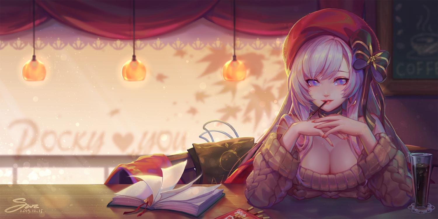azur_lane, belfast_(azur_lane), kanmai_x_sou, no_bra, sweater