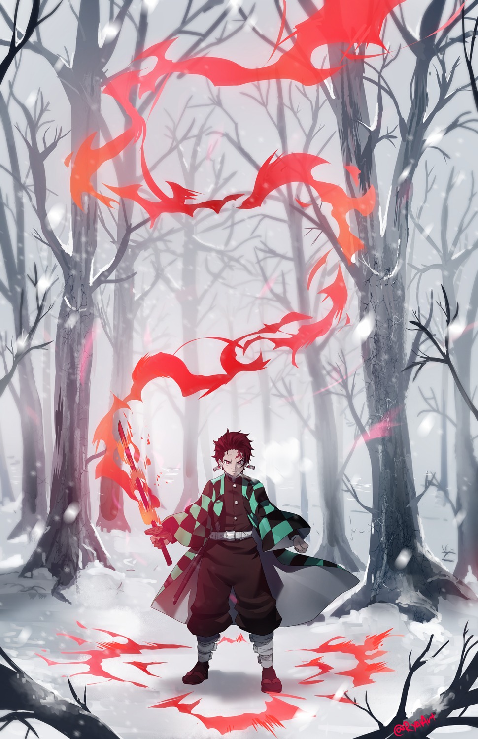 kamado_tanjirou, kimetsu_no_yaiba, male, ryairyai, sword