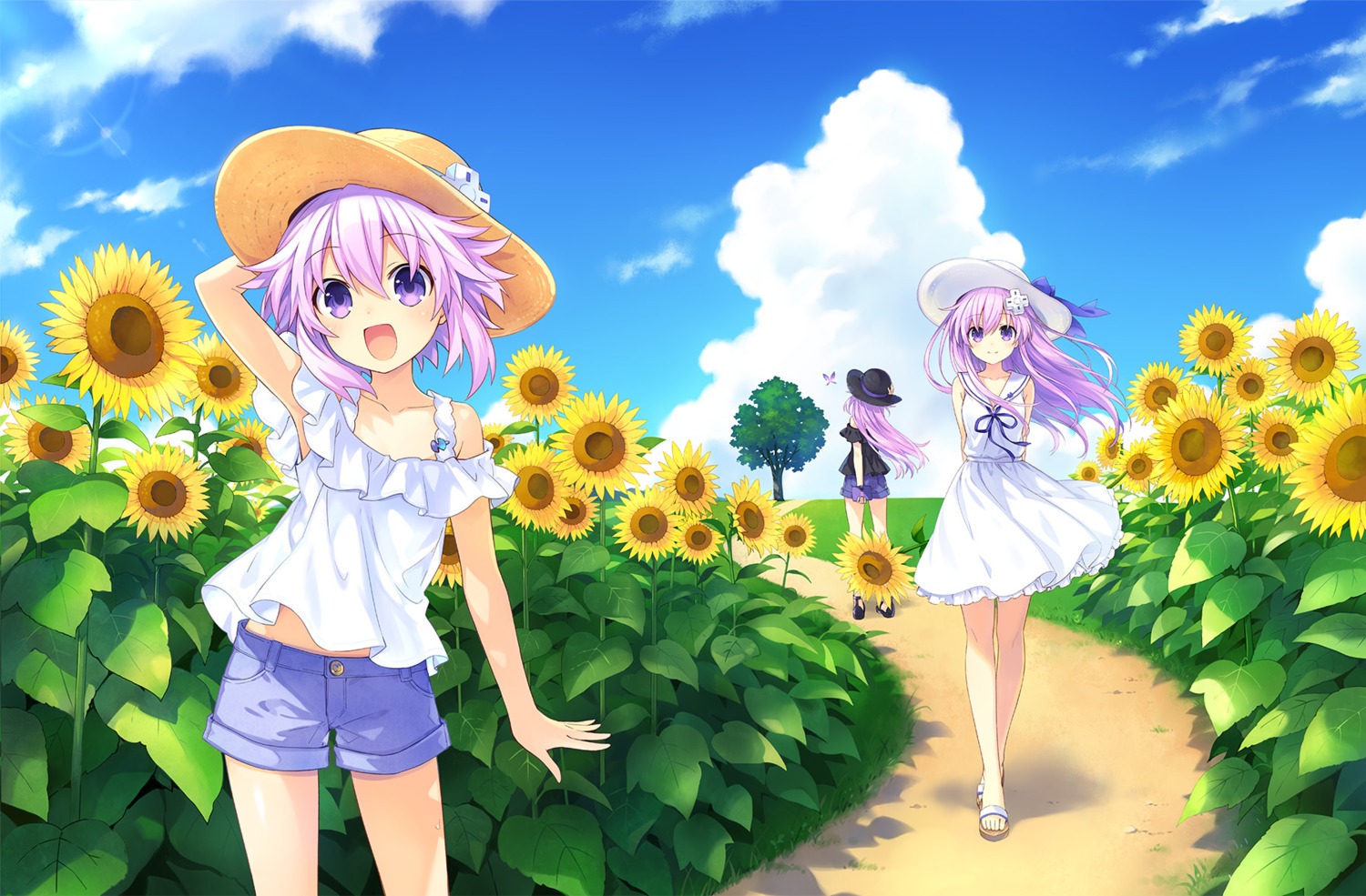 choujigen_game_neptune, dress, nepgear, neptune, neptune_(shinjigen_game_neptune_vii), summer_dress, tsunako