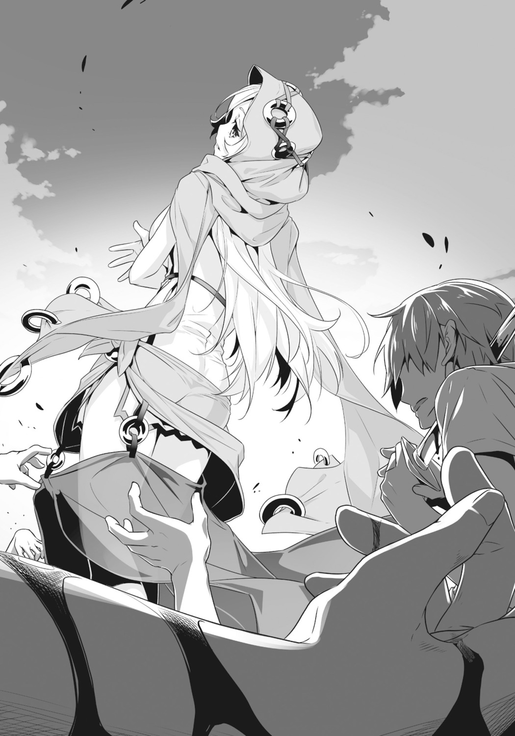 dungeon_ni_deai_wo_motomeru_no_wa_machigatteiru_darou_ka, freya_(danmachi), monochrome, nilitsu