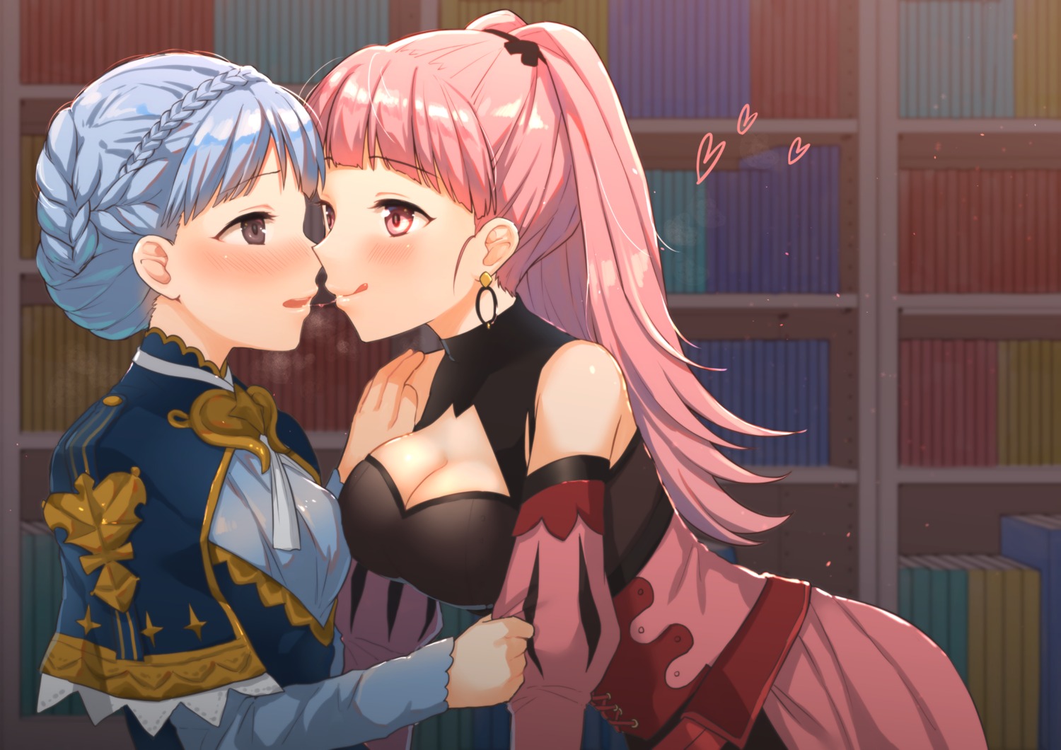 cleavage, fire_emblem, fire_emblem_three_houses, fukuroumori, hilda_valentine_goneril, marianne_von_edmund, yuri