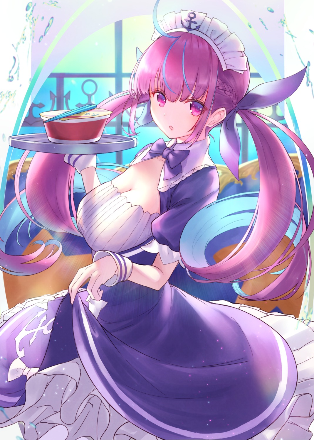 cleavage, gore_(white_gore), hololive, maid, minato_aqua