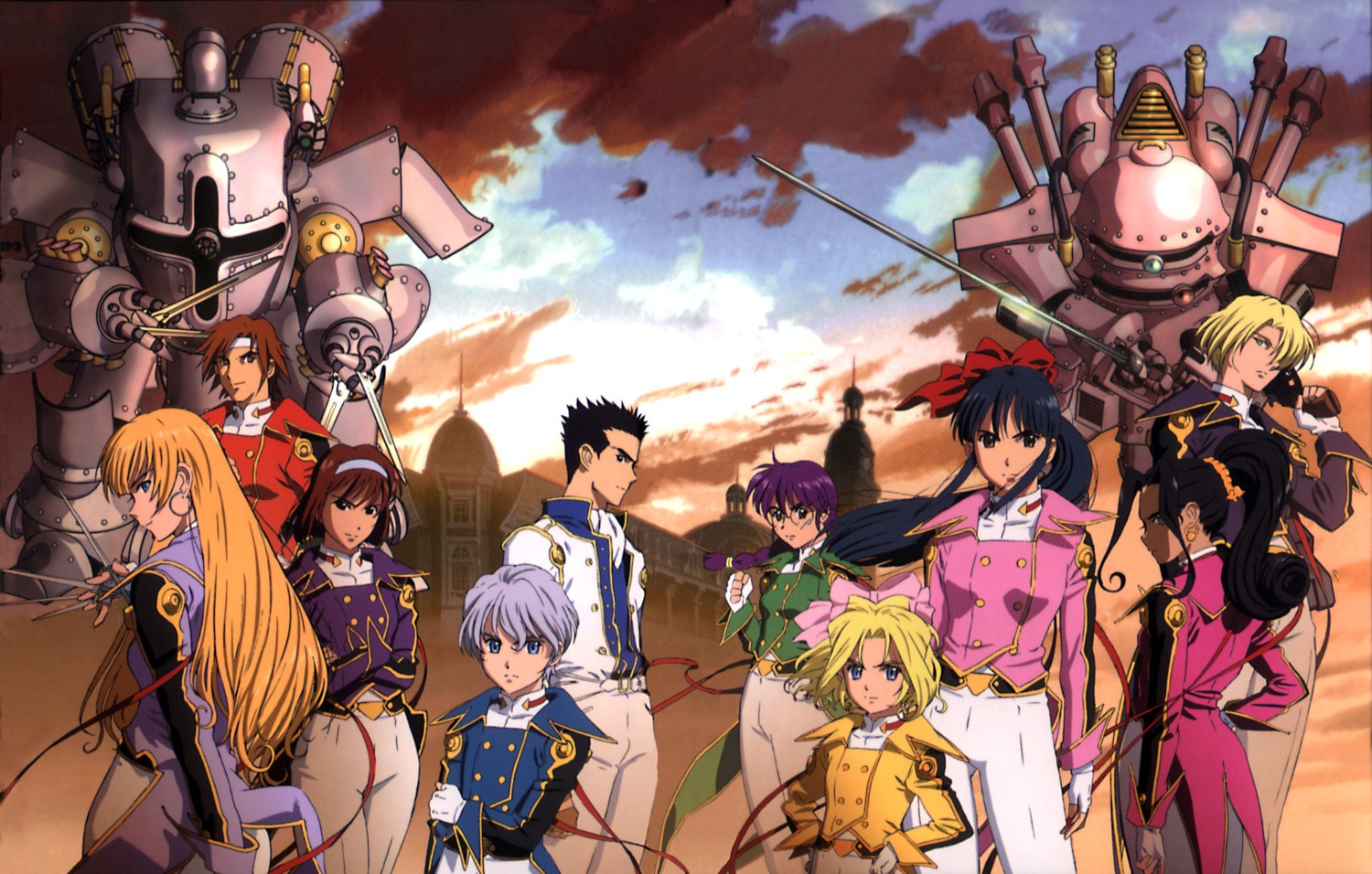 iris_chateaubriand, kanna_kirishima, lachette_altair, leni_milchstrasse, li_kohran, maria_tachibana, mecha, ogami_ichiro, sakura_taisen, sakura_taisen_ii, shinguuji_sakura, soletta_orihime, sumire_kanzaki