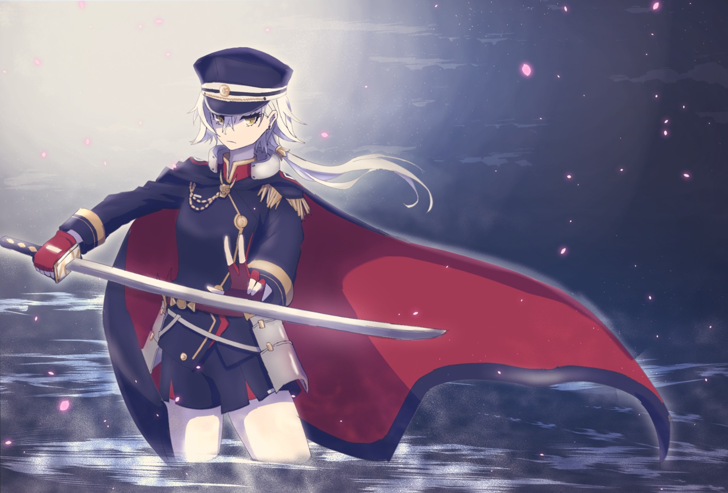 armor, azur_lane, foguba, kinu_(azur_lane), sword, uniform, wet