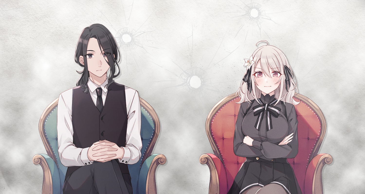 breast_hold, business_suit, klaus_(spy_kyoushitsu), lily_(spy_kyoushitsu), pantyhose, spy_kyoushitsu, tomari, uniform