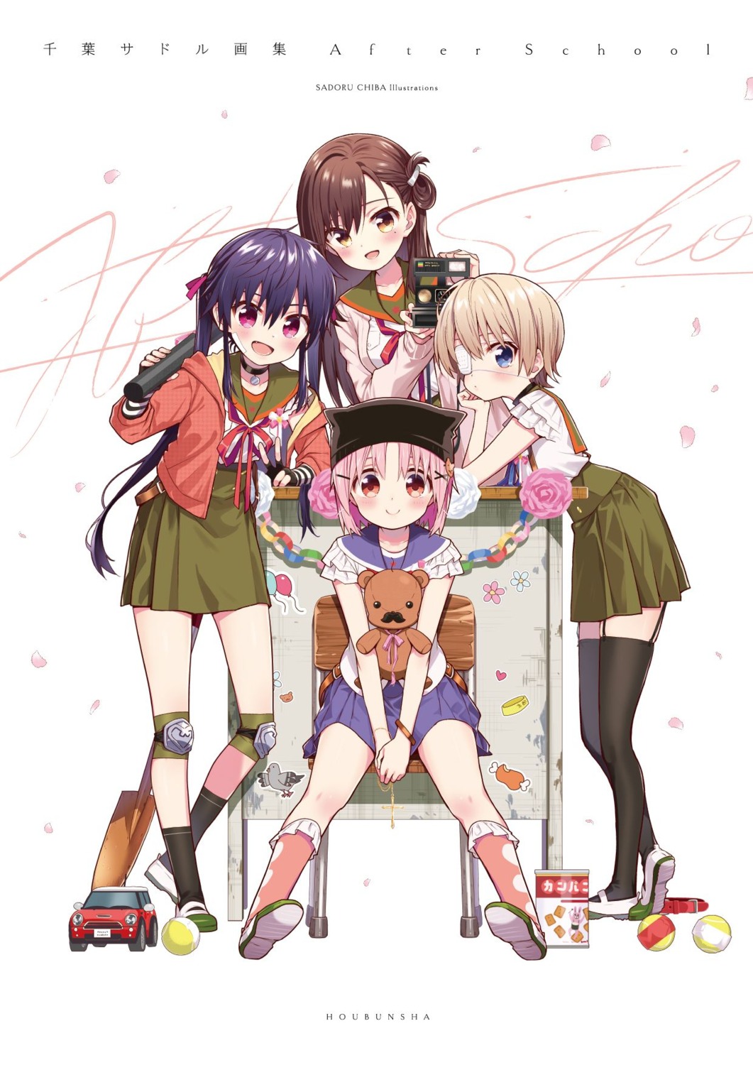 chiba_sadoru, ebisuzawa_kurumi, eyepatch, gakkou_gurashi!, naoki_miki, seifuku, stockings, sweater
