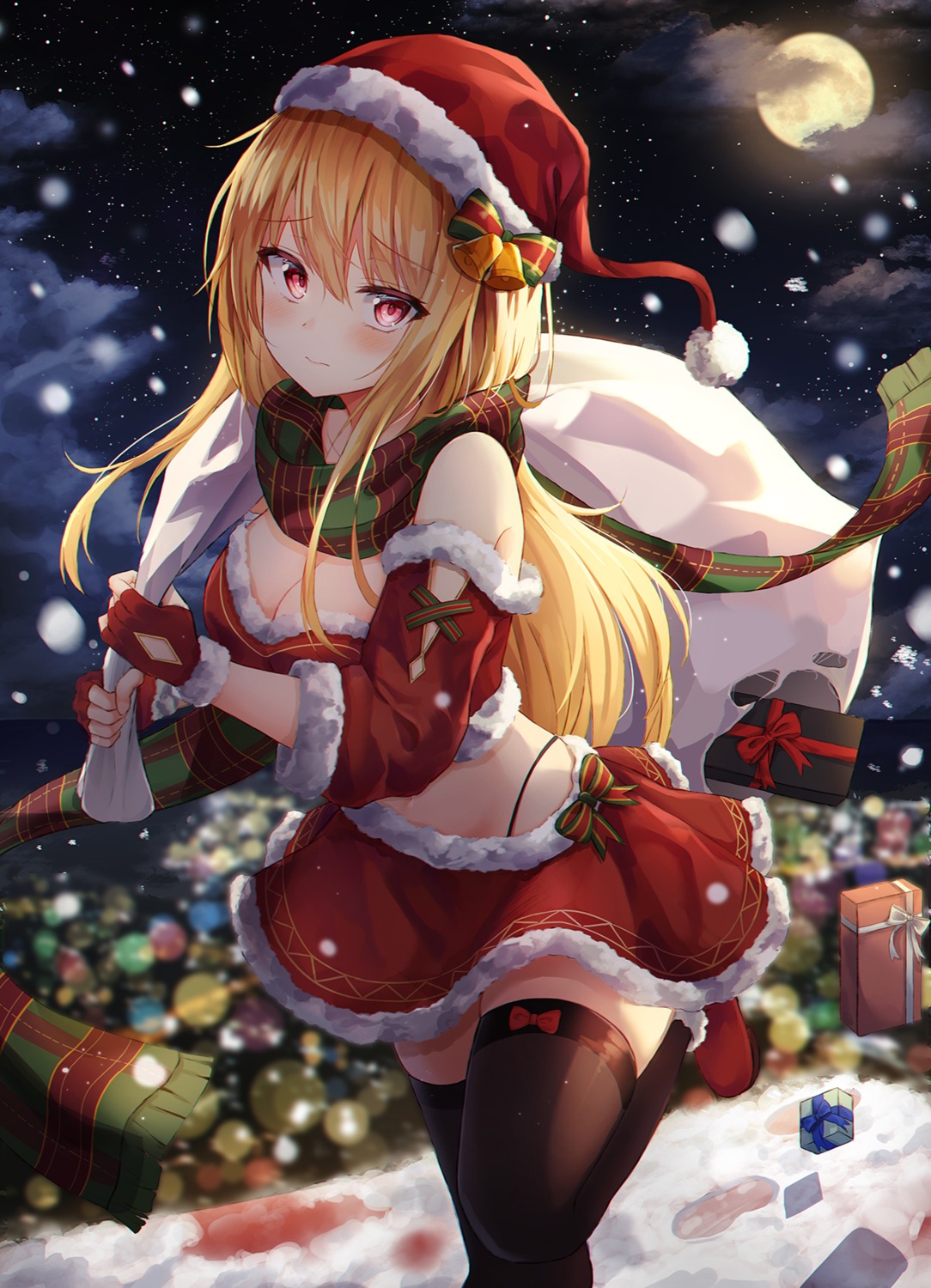 christmas, cleavage, lkeris, pantsu, thighhighs, thong