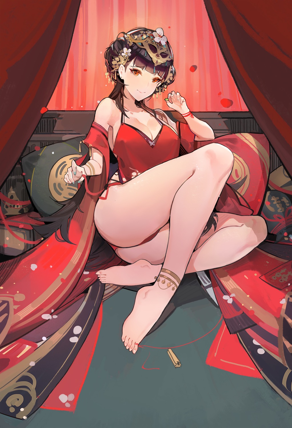 azur_lane, cleavage, feet, leotard, plumw, yat_sen_(azur_lane)