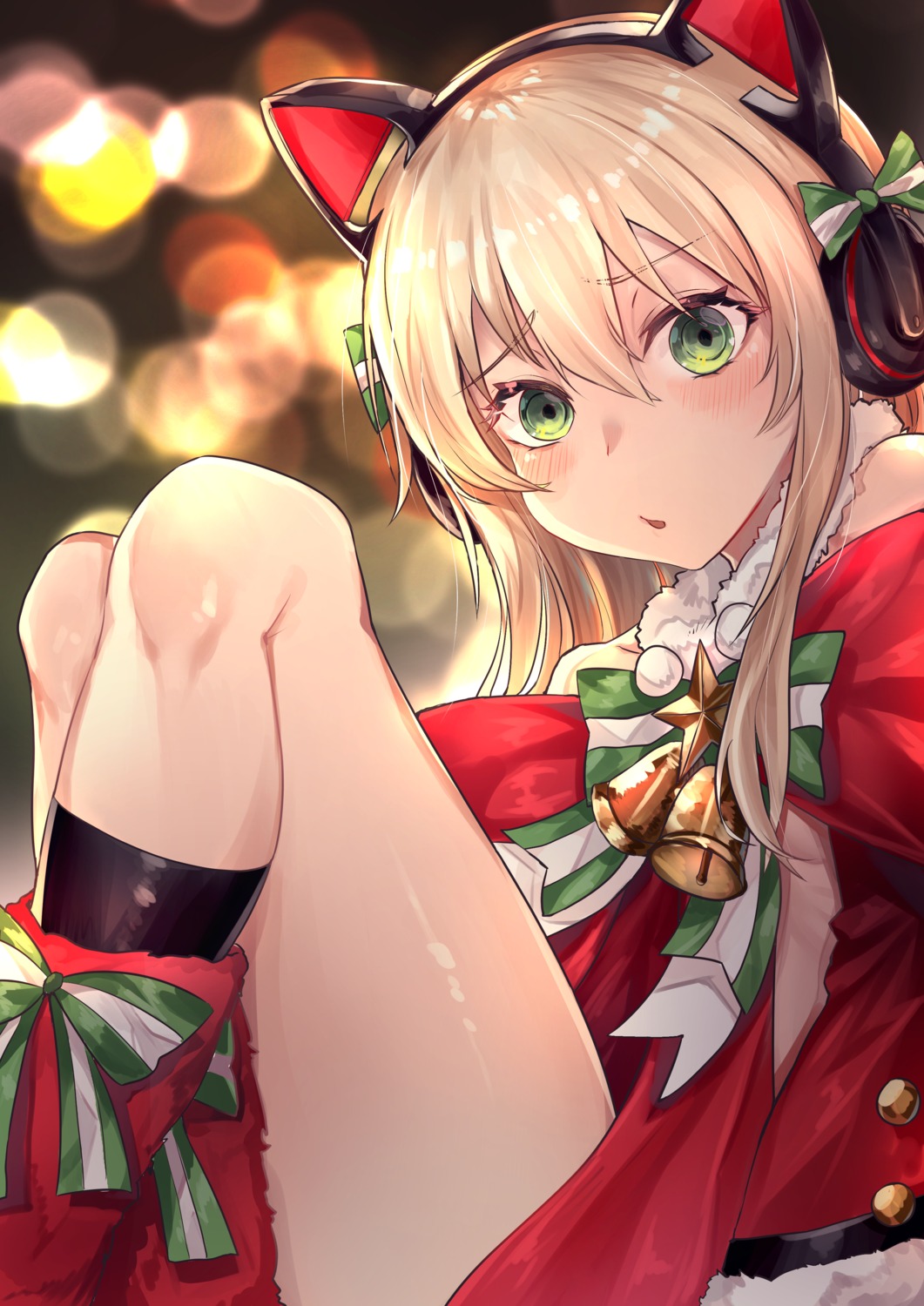 animal_ears, christmas, girls_frontline, hakua_mill, headphones, tmp_(girls_frontline)
