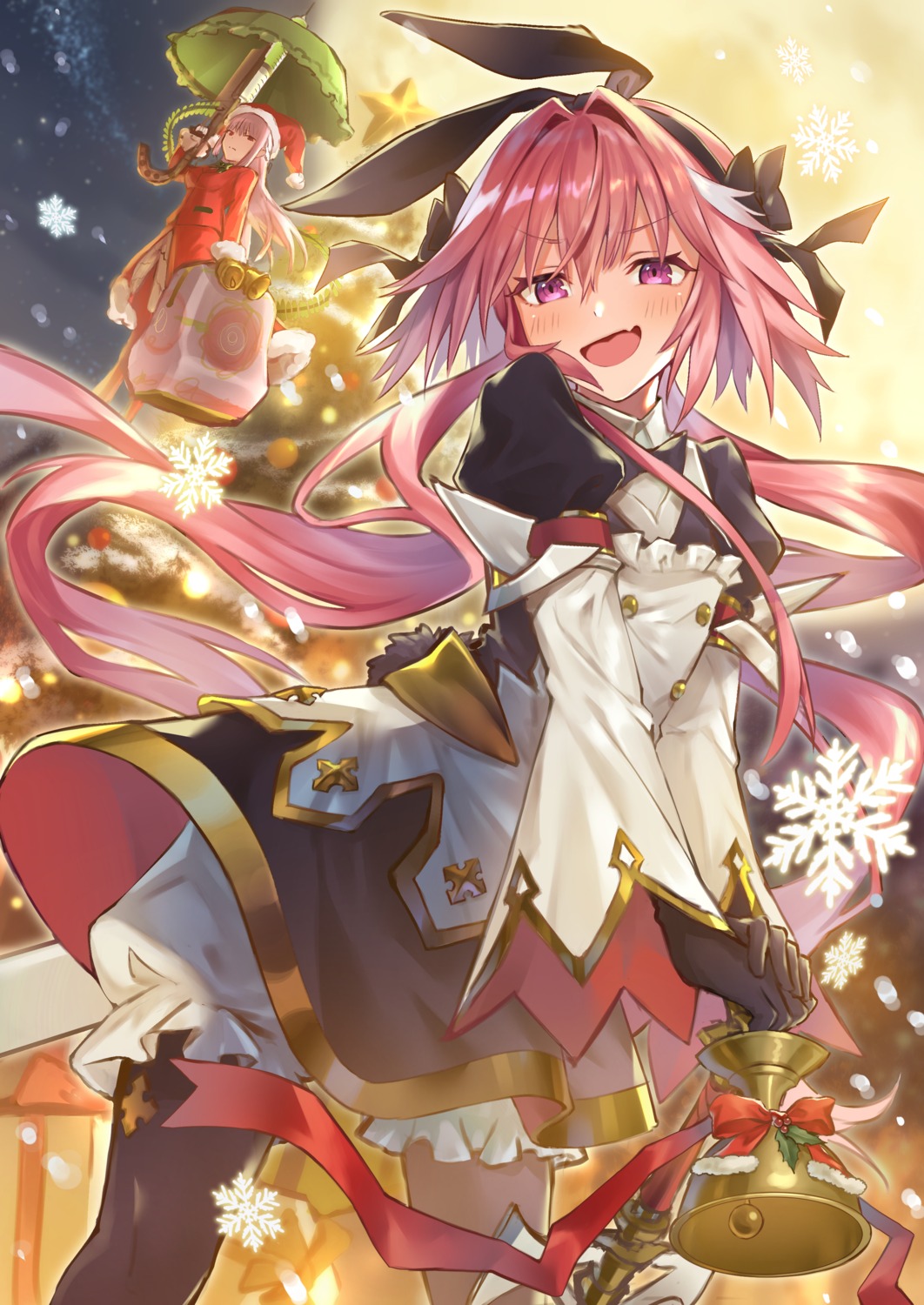 astolfo_(fate), bloomers, christmas, dress, fate/grand_order, pantyhose, sword, tamu_(tamurarucaffe1226)